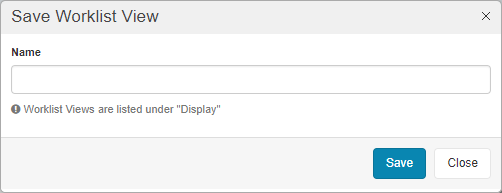 Save Worklist View Window
